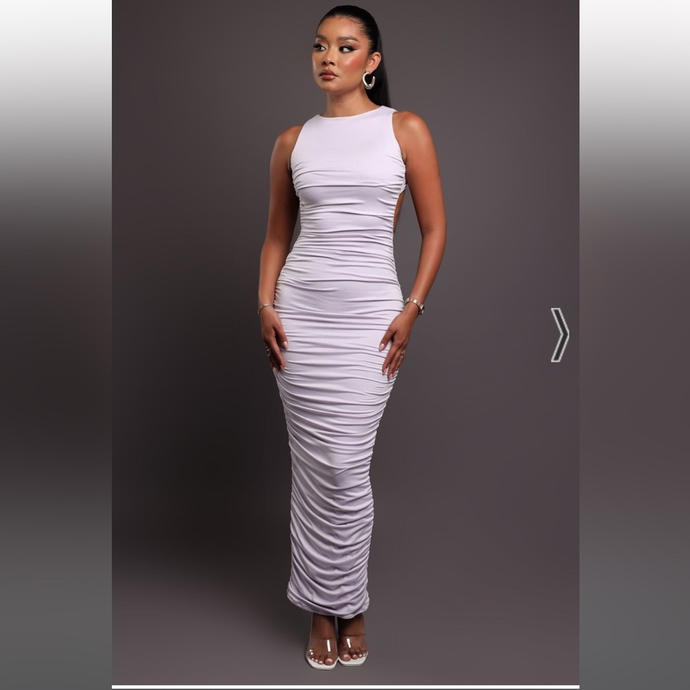 Monaco Backless Ruched Maxi Dress - Lavender